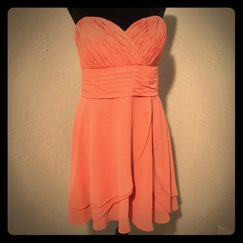 Milano short formal sweetheart dress in coral